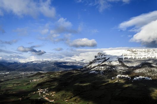 Beautiful view over the mountains of Navarra in Spain.