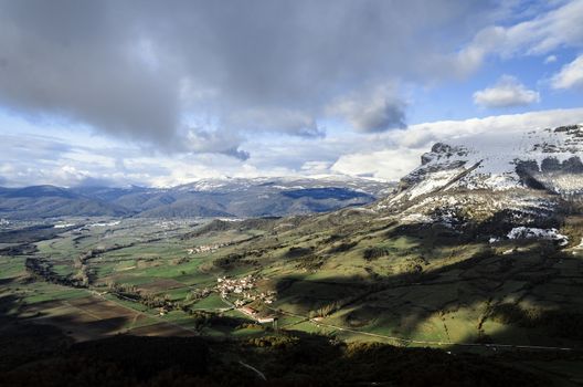 Beautiful view over the mountains of Navarra in Spain.