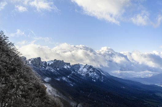 Beautiful view over the mountains of Navarra in Spain.