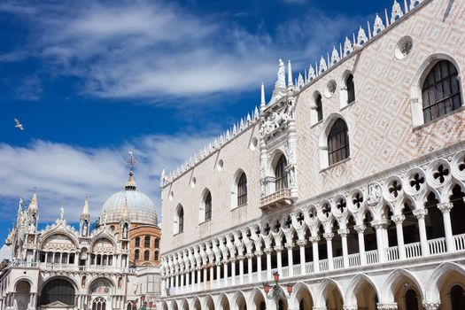 Beautiful view of Doge's Palace at San Marco square, Venice, Italy