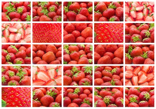 Collection of sweet strawberries making nice background