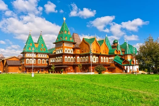 Wooden palace in park Kolomenskoe, Moscow, Russia