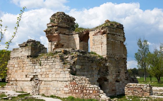 Remains of ancient Byzantine building in Edirne, Turkey