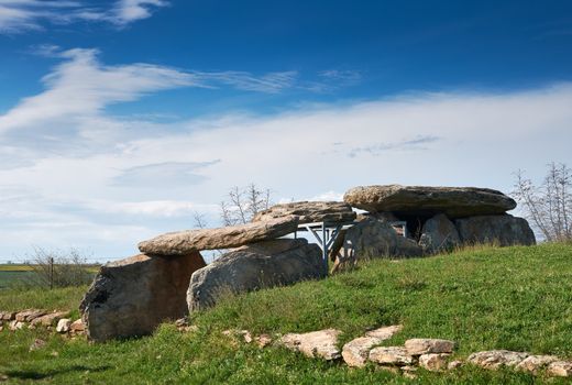 Ancient Thracian Dolmen stone-built tomb near Edirne city, Turkey