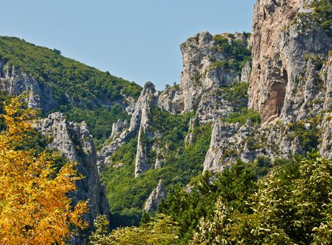 Summer scenery with mountain and rocks near Vratsa town, Bulgaria
