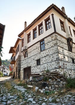 Traditional stone-built house from the Revival period in Melnik town, Bulgaria