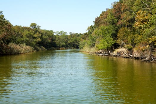 Ropotamo river in late summer, South-East Bulgaria, nature park and preserve