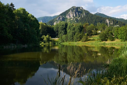 Lake near Smolyan town, Rhodope mountains, Bulgaria in summer season