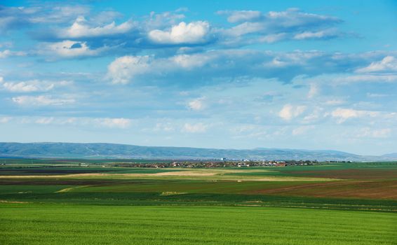 Cloudy spring day in South Bulgaria, countryside landscape