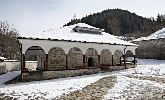 Exterior of the Orthodox church in Shiroka laka village, Bulgaria, Eastern Europe