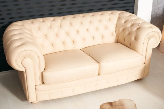 Sofa-bed modern covered with natural leather furniture