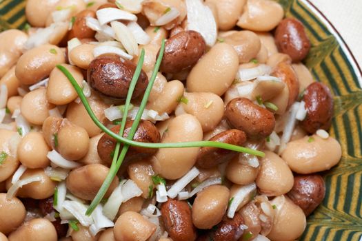 Traditional Bulgarian beans salad with onions