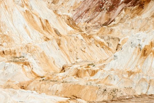Abstract background with white limestone in a industrial quarry