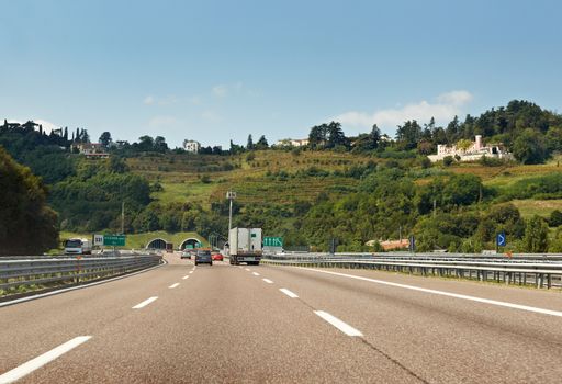 Highway from Milano to Genova, South Italy