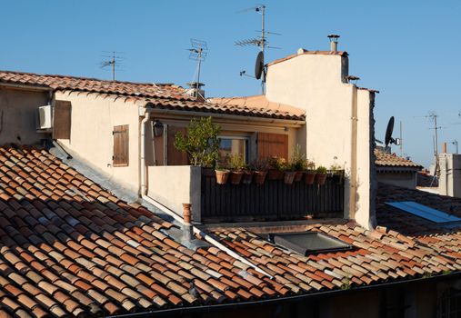 Veranda of typical Provence house in Aiv en Provence, France