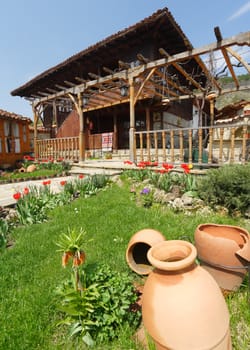 Old wooden house from the revival period in Zheravna village, Bulgaria