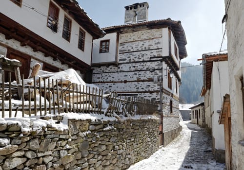 Traditional houses from Shiroka laka village, Bulgaria