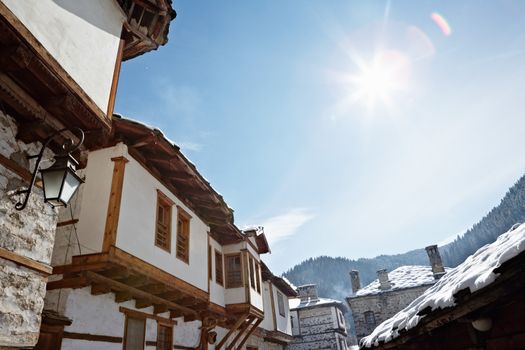 Traditional houses from Shiroka laka village, Bulgaria