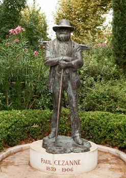 Monument of famous painter Paul Cezanne in Aix en Provence, France