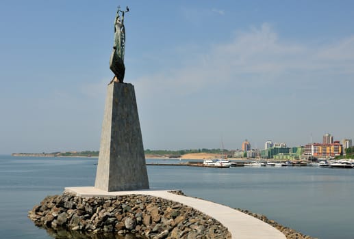 Fishermen monument in Nessebar town, Bulagria