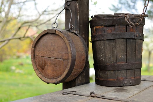 Traditional crafts wooden water containers