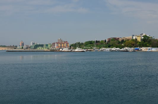 Panorama of the new town of Nessebar, Bulgaria