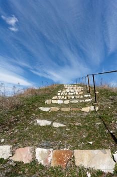 Stone stairs in Markelly fortress near the town of Karnobat, Bulgaria
