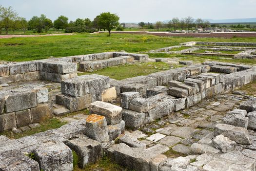 Remains of walls of Pliska medieval fortress, Bulgaria