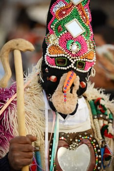 Kukeri traditional mask customs. Unique masquerade tradition from Bulgaria.