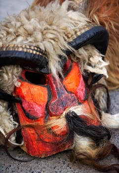 Kukeri traditional mask customs. Unique masquerade tradition from Bulgaria.
