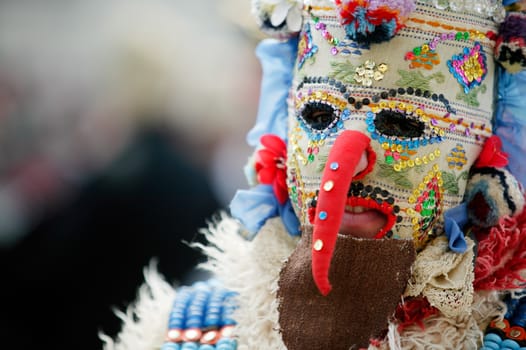 Kukeri traditional mask customs. Unique masquerade tradition from Bulgaria.