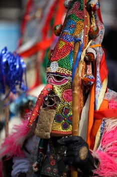 Kukeri traditional mask customs. Unique masquerade tradition from Bulgaria.