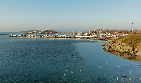 The yacht quay of Sozopol town, Bulgaria, in early spring