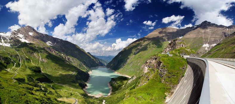 The Kaprun reservoir in the high Alp mountains in Austria