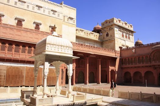 Main courtyard of Junagarh fort, Bikaner, Rajasthan, India