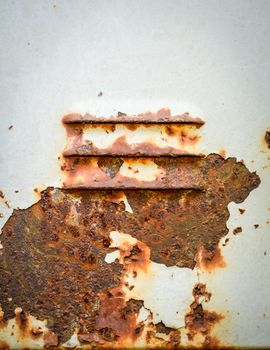 Detail Of Red Rust On White Painted Industrial Air Vent