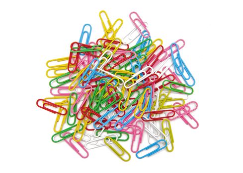 Paper clips isolated on the white background