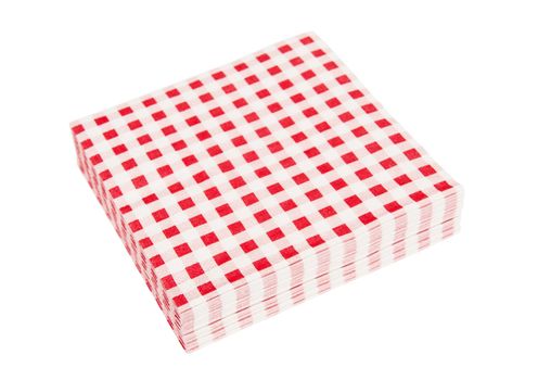 Red napkins isolated on the white background