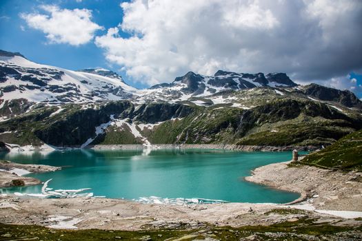 The Kaprun reservoir in the high Alp mountains in Austria