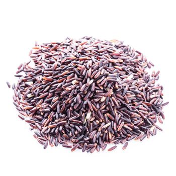 Black rice heap isolated on a white background