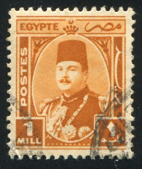 EGYPT - CIRCA 1944: stamp printed by Egypt, shows King Farouk, circa 1944.