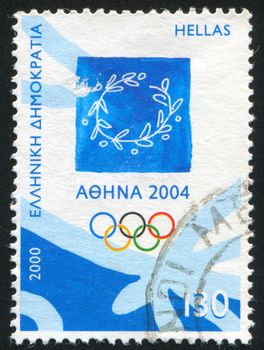 GREECE - CIRCA 2000: stamp printed by Greece, shows Emblem of 2004 Athens Olympic Games, circa 2000
