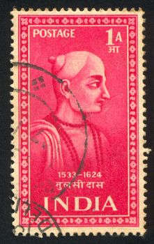 INDIA - CIRCA 1952: stamp printed by India, shows Tulsidas, poet, circa 1952