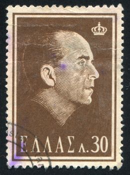 GREECE - CIRCA 1963: stamp printed by Greece, shows King Paul I, circa 1963