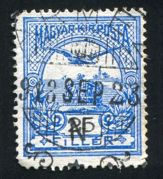 HUNGARY - CIRCA 1904: stamp printed by Hungary, shows ���Turul��� and Crown of St. Stephen, circa 1904