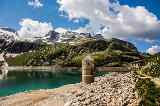 The Kaprun reservoir in the high Alp mountains in Austria