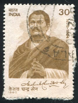 INDIA - CIRCA 1980: stamp printed by India, shows Keshub Chunder Sen, circa 1980