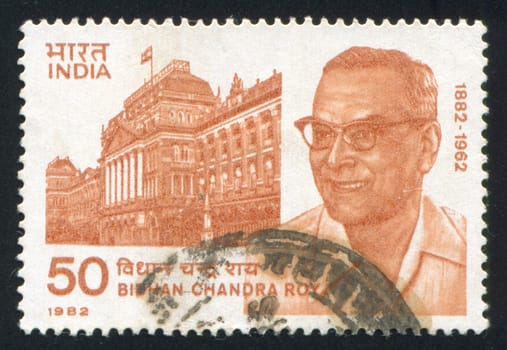 INDIA - CIRCA 1982: stamp printed by India, shows Bidhan Chandra Roy, Physician and Politician, circa 1982