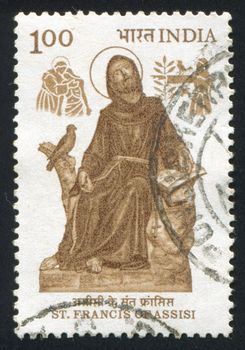 INDIA - CIRCA 1983: stamp printed by India, shows St. Francis of Assisi, circa 1983