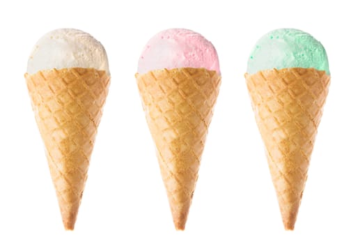 ice cream set isolated on white background